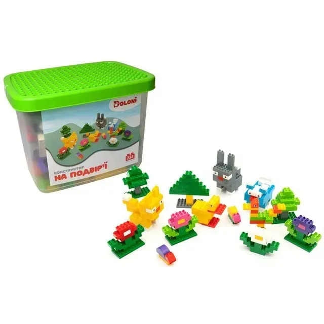 Конструктор дитячий Doloni Toys у контейнері з пластику 234 дет. Різнокольоровий (150-98-013888/39) - фото 2