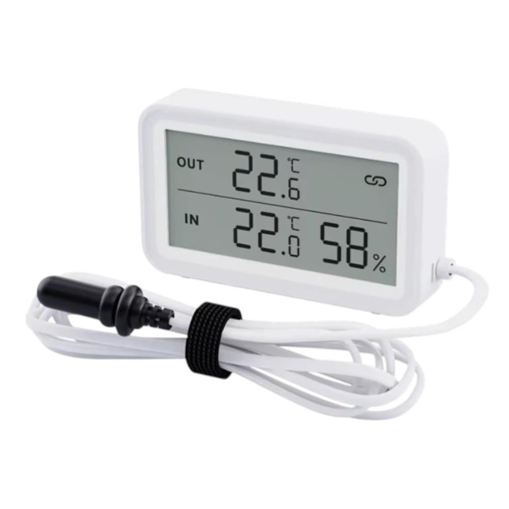 Датчик температури та вологості Tuya ZigBee з виносним щупом і LCD-дисплеєм