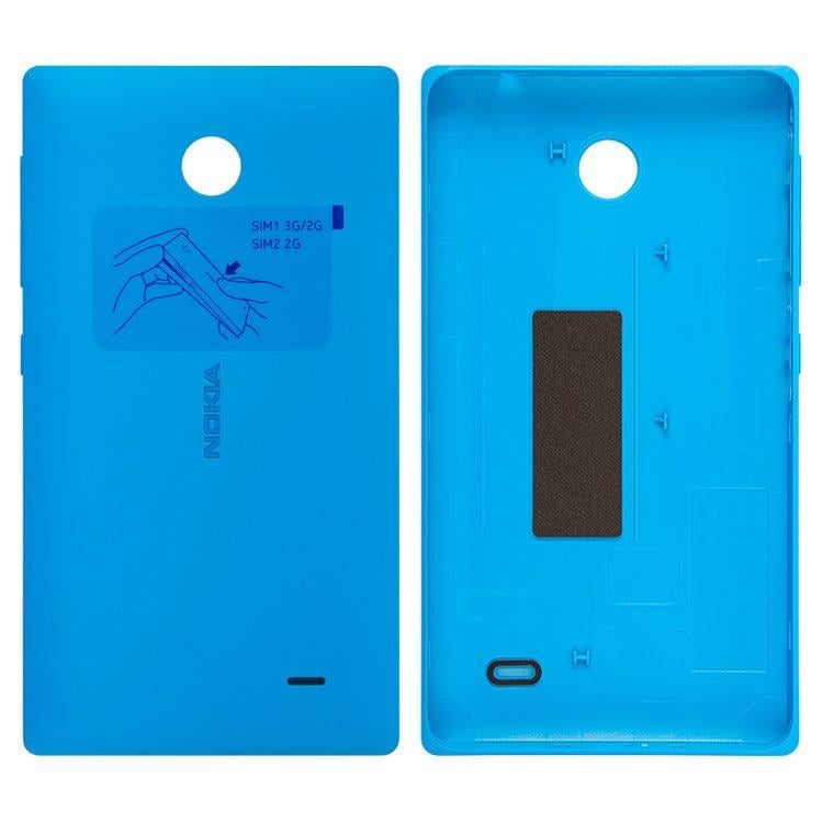 Задняя крышка Nokia X Dual Sim RM-980, с боковыми кнопками (синий) - фото 1