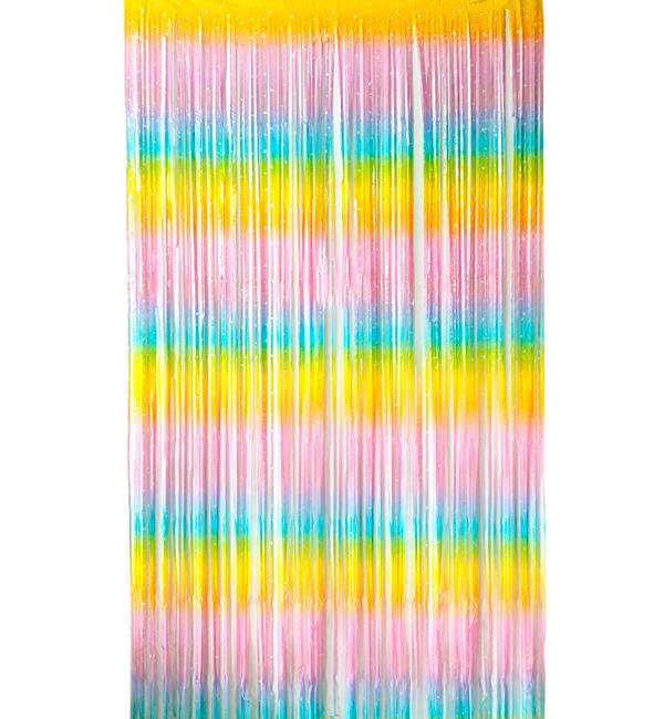 Занавес из дождика для фотозоны 2х1 м Омбре со звездами Занавес из дождика для фотозоны 2х1 м Омбре со звездами