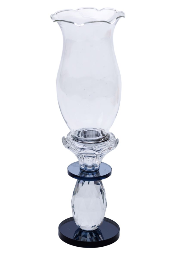 Свічник декоративний Fantasy скляний 25,5 см Прозорий/Чорний - фото 2