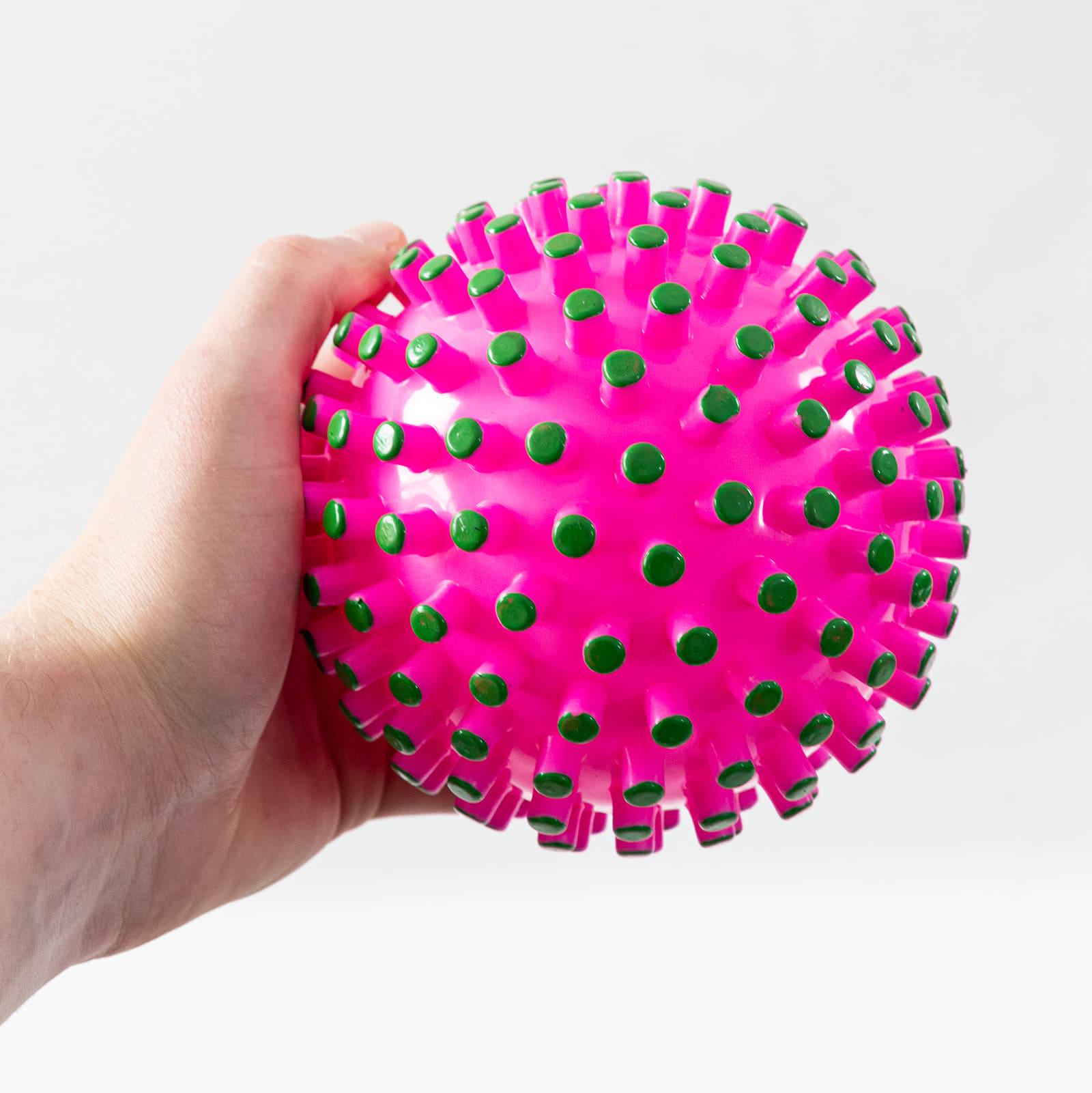 Мяч массажный надувной детский OSPORT 15 см Розово-зеленый (MS 4525) - фото 3