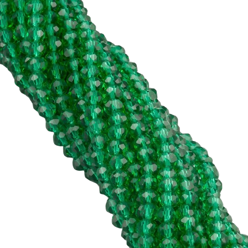 Бусины Swarovski огранки рондель 4х3,5 мм 42 см 120 шт. Нефритовый/Прозрачный (БС4020а30)