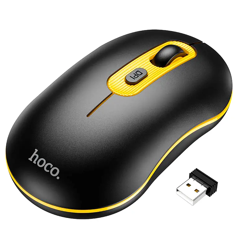 Компьютерная мышка Hoco GM21 Platinum 2.4G Black/Yellow (20753)