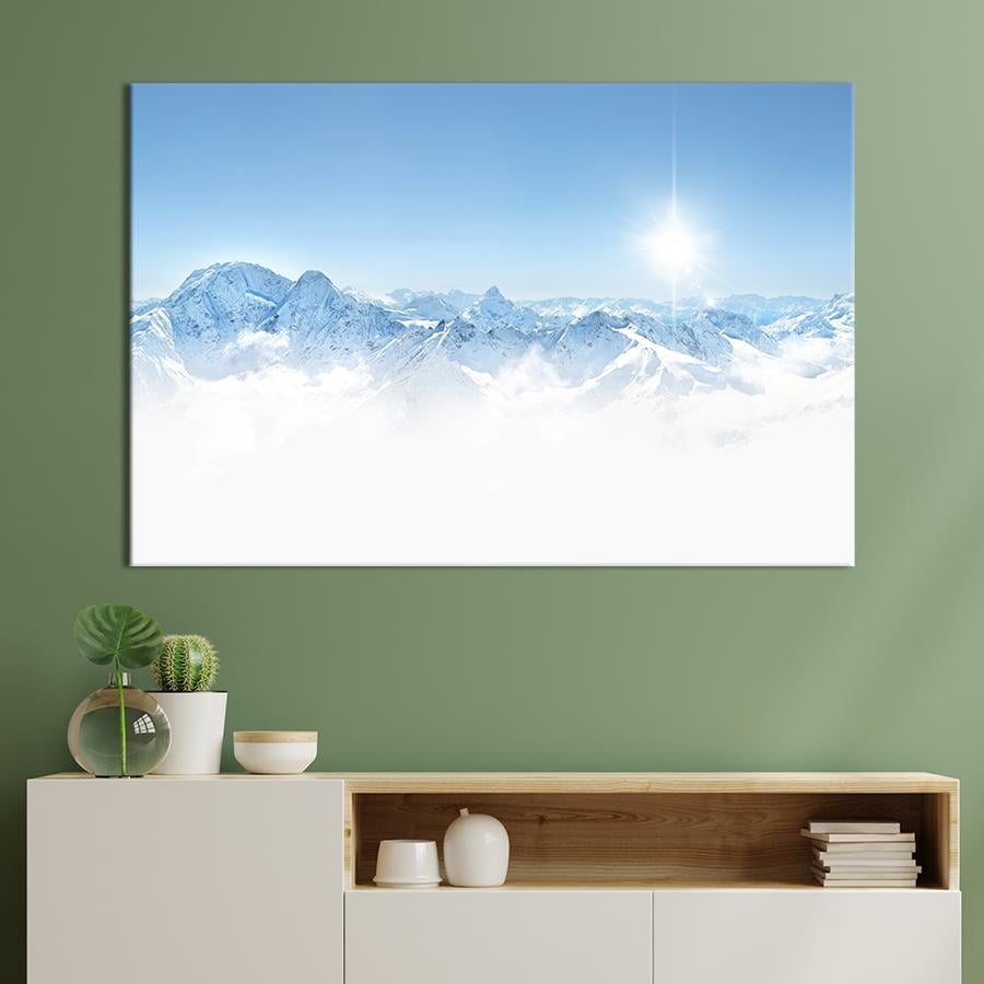 Настінний декор Зимові кавказькі гори 80x54 см (1981-1)