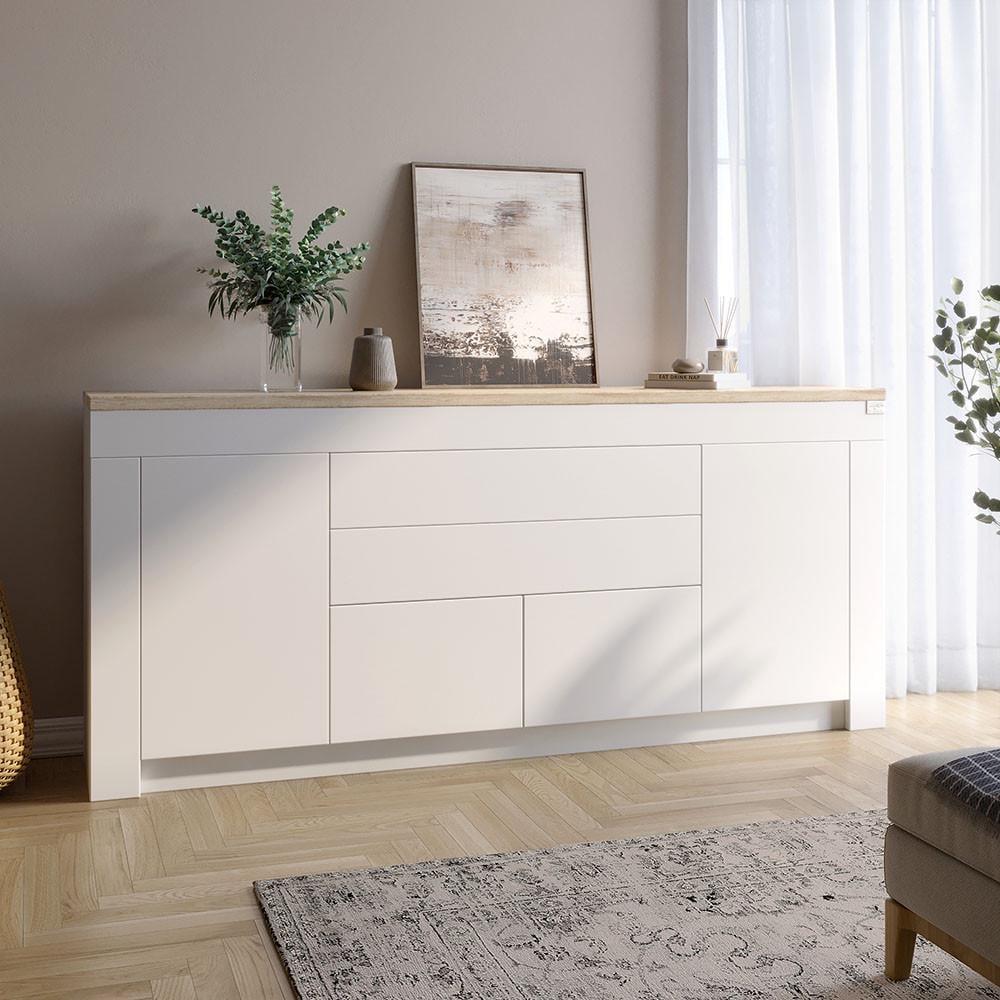 Комод большой Lion Ларри-2 Нимфея альба/Дуб сонома (Lion-041064)