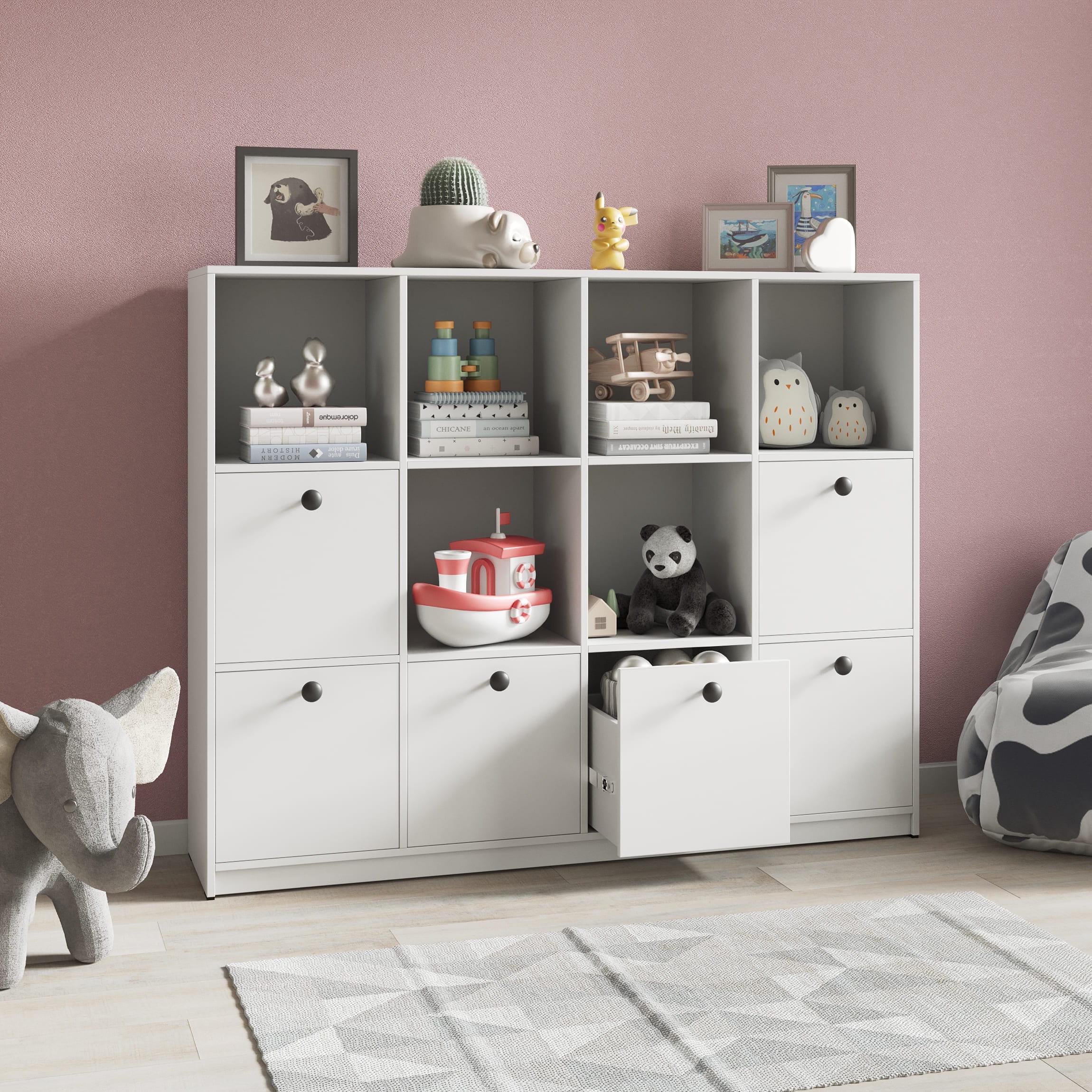 Шкаф для книг на 6 ячеек и 6 ящиков Белый (380839)