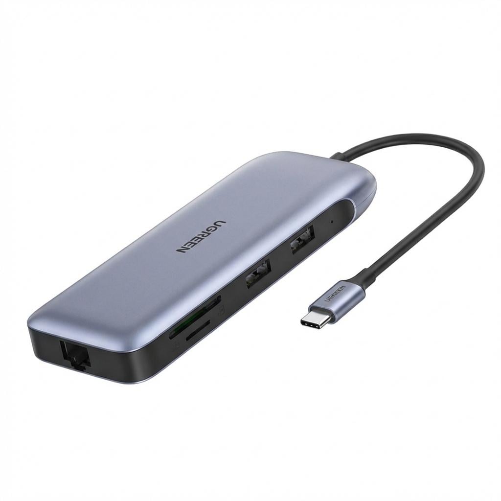 Хаб USB-C UGREEN CM274 HDMI DisplayPort VGA 15 см Серый (70301)