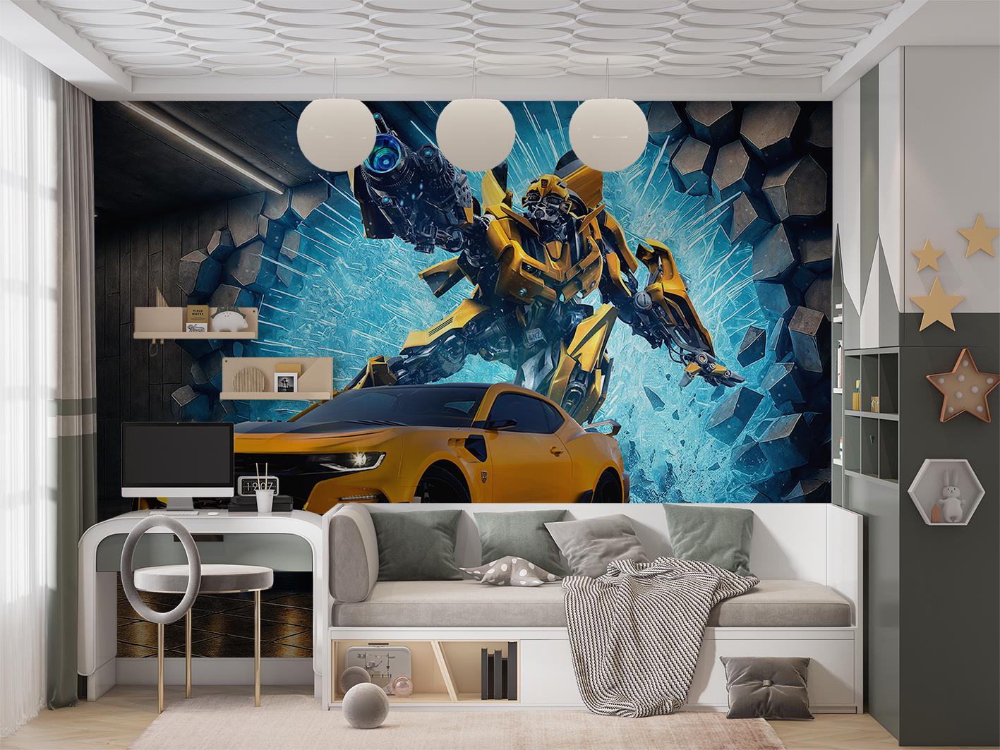 Фотошпалери флізелінові Upstream по мотивам трансформерів Бамблбі 180х120 см (S5KID-089/2) - фото 2
