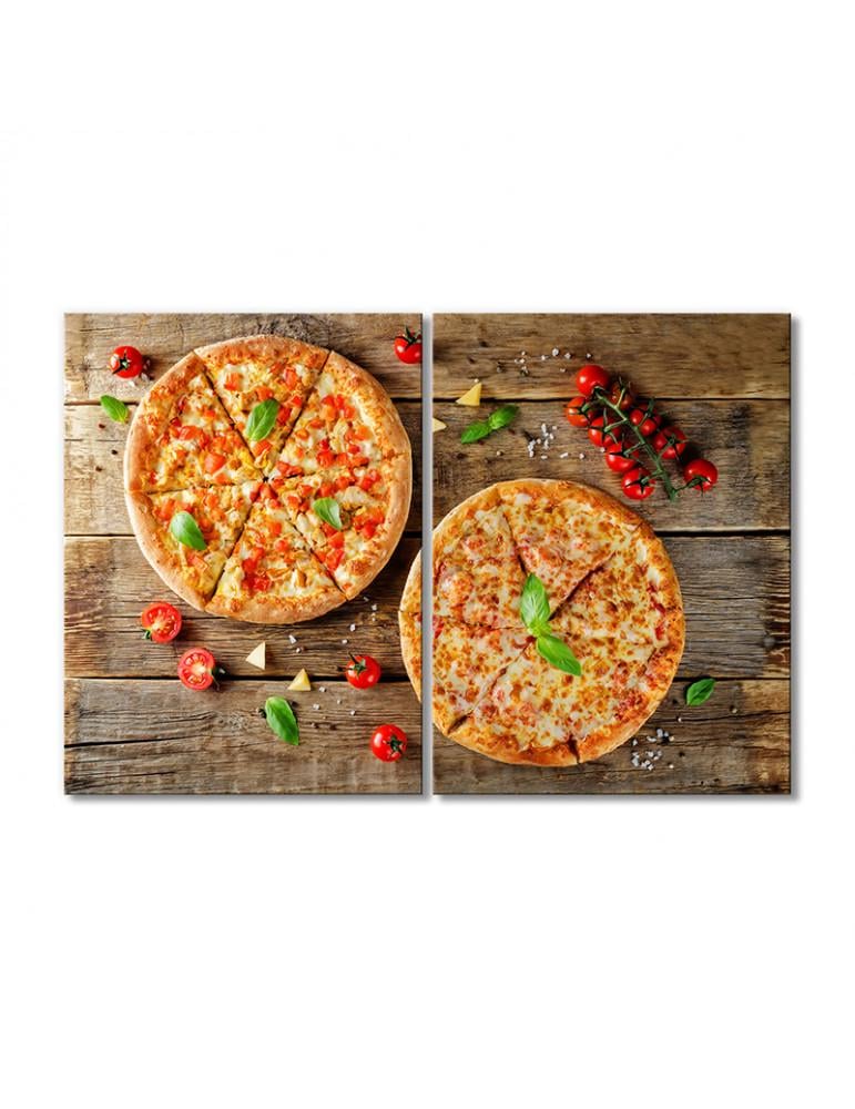 Картина модульная Роман двух пицц 2 модуля 120x180 см