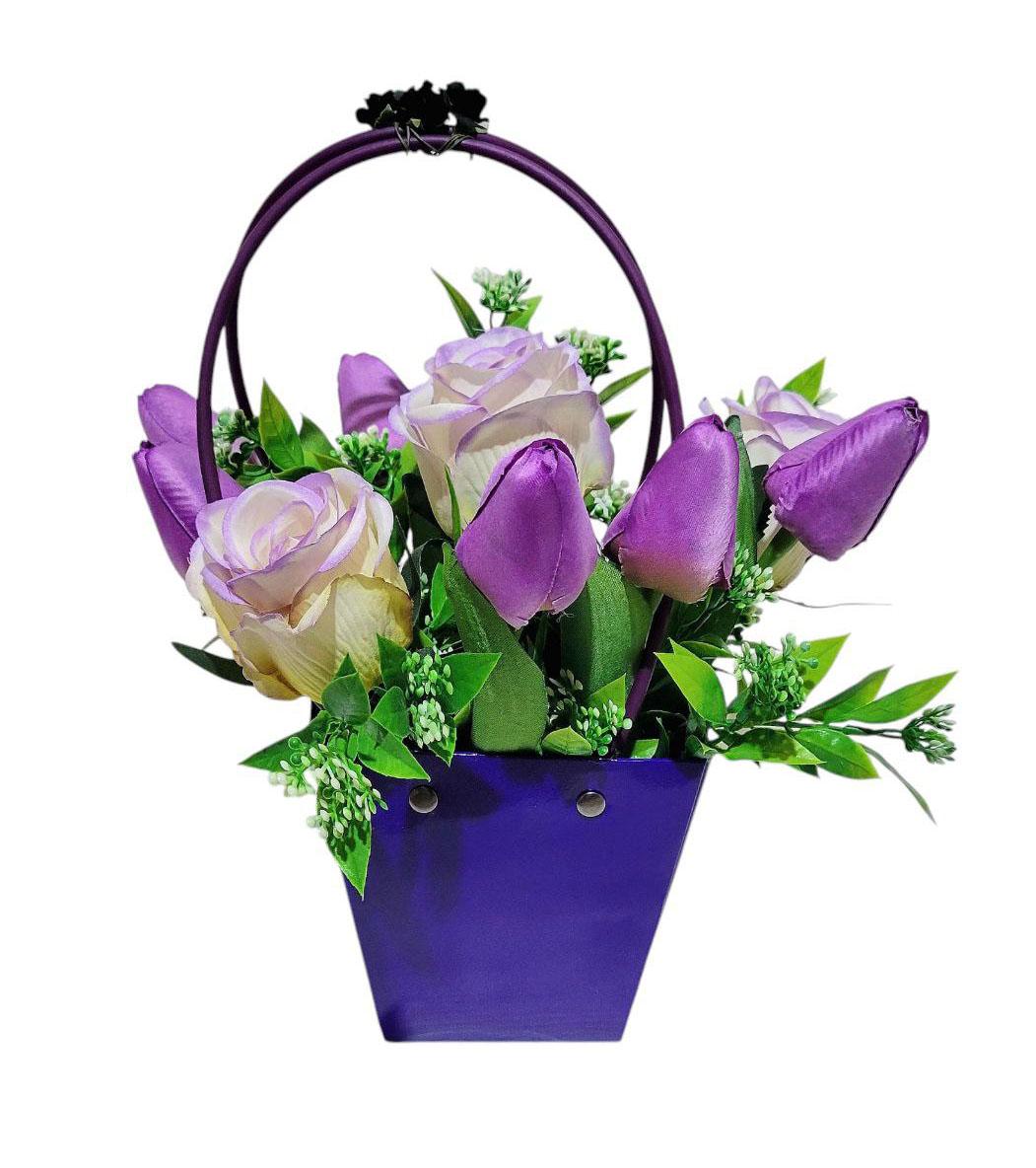 Сумка Ravisto Тюльпаны и розы 31x21 см Сиренево-фиолетовый (0511-1)