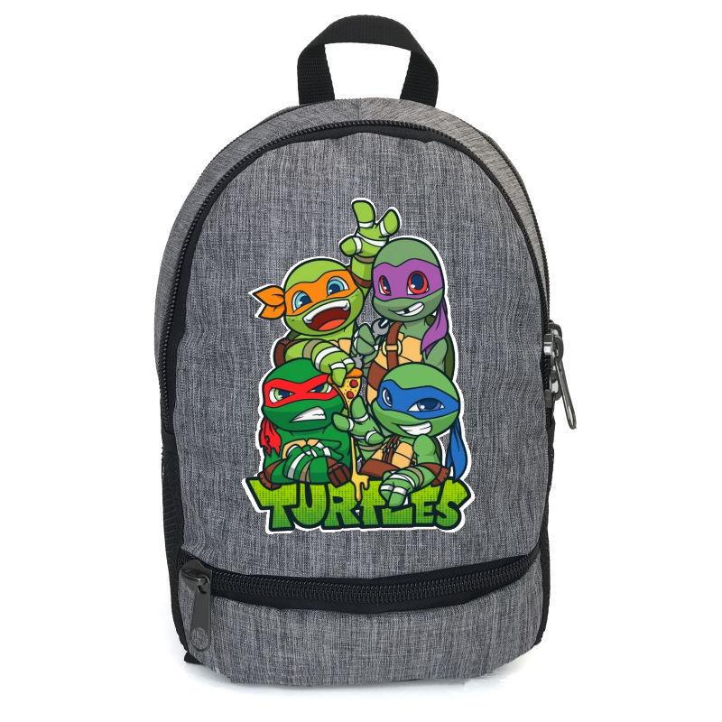Школьный рюкзак Cappuccino Toys ninja turtle-014 с принтом Черепашки ниндзя 12,5 л Серый (1381809913)