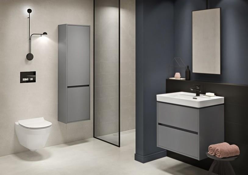 Пенал Cersanit Crea FZZP1001491789 40x140x25 см монтаж подвесной Серый (94383) - фото 3 Пенал Cersanit Crea FZZP1001491789 40x140x25 см монтаж подвесной Серый (94383) - фото 3