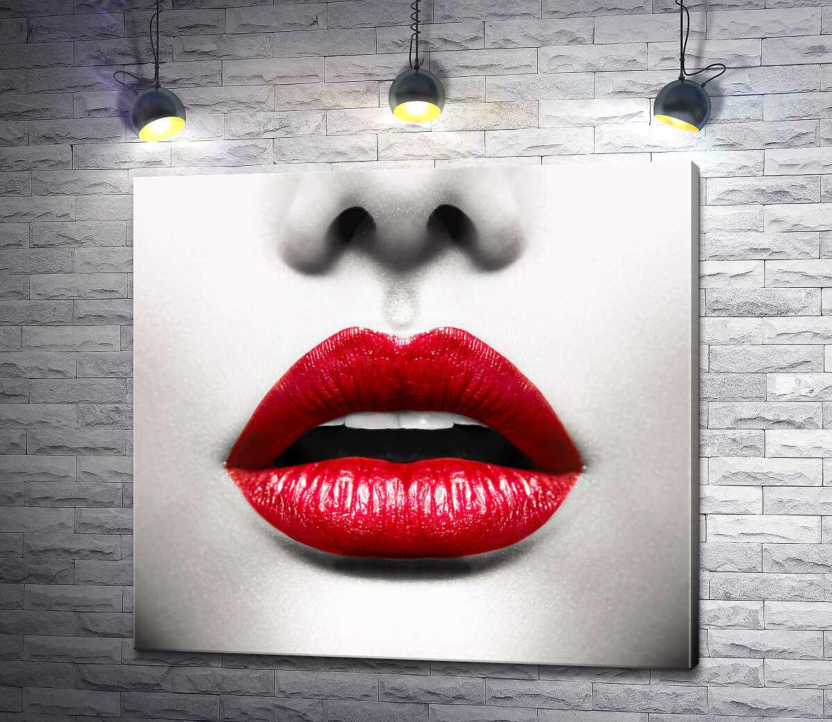 Картина ArtPoster Сочный цвет красных губ 130x120 см Модуль №1 (002969)