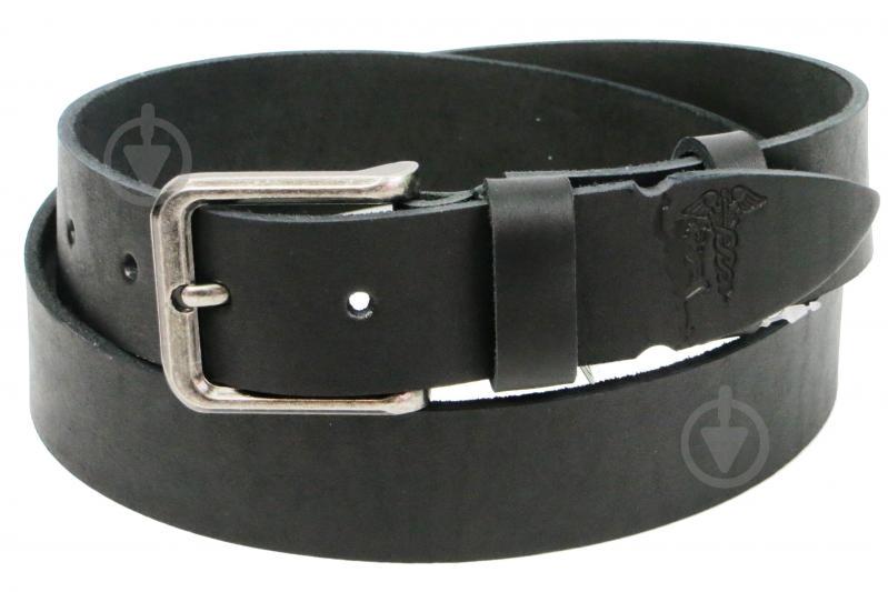 Ремень мужской из кожи под джинсы Skipper 3.8 см Черный (1295-38)