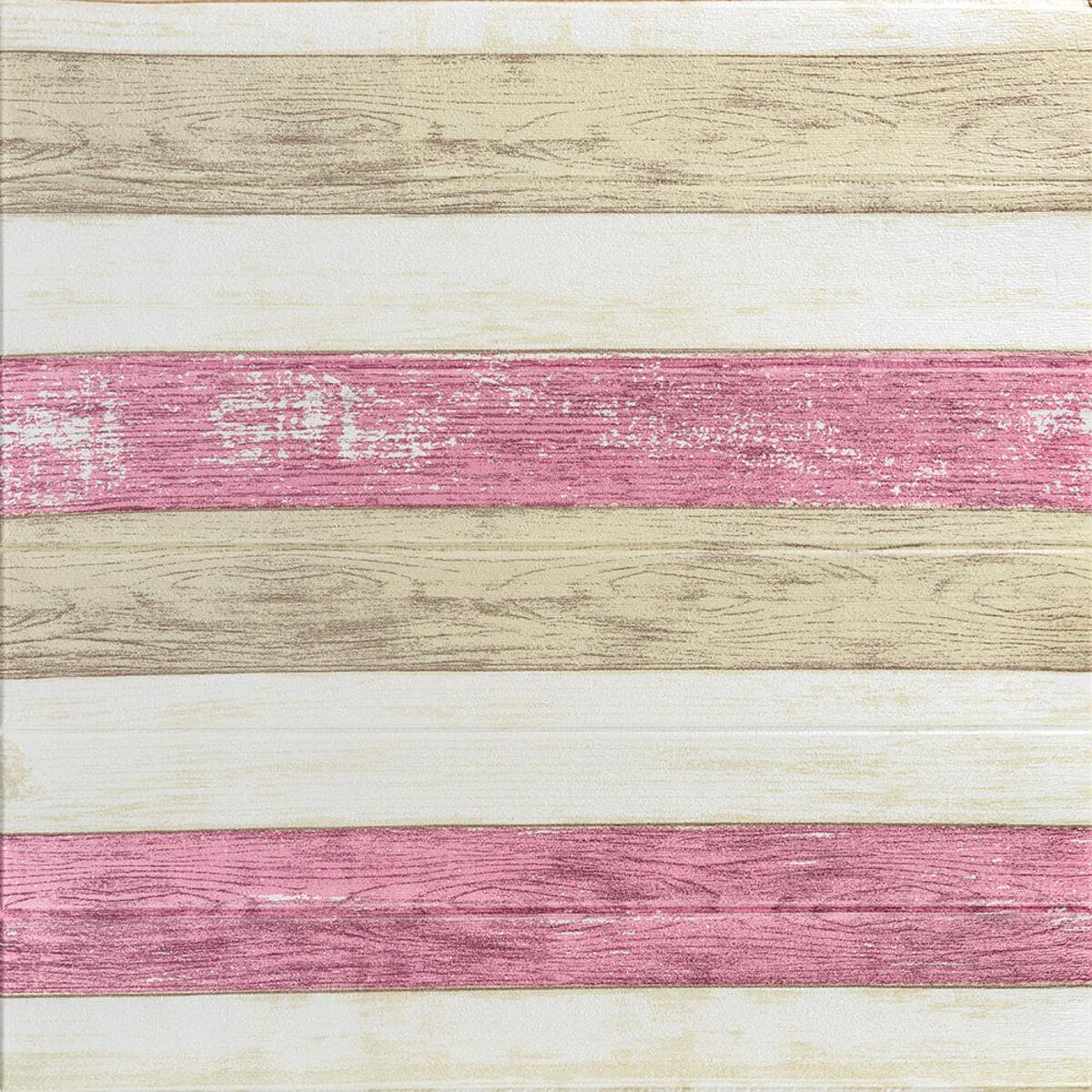 Панель самоклеящаяся декоративная 3D дерево 700x700x4 мм Нежно-розовый (381 SW-00000527)