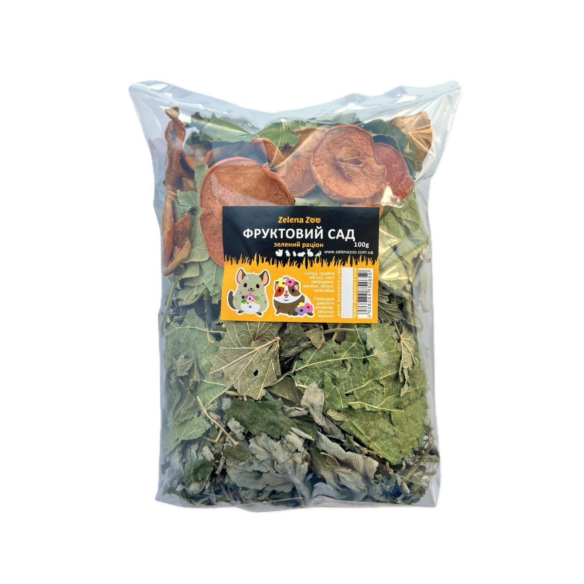 Зеленый рацион Zelena Zoo Фруктовый сад для грызунов 100 г (2392089067)