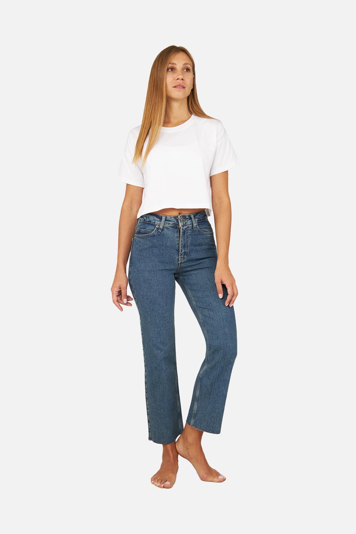 Джинси жіночі Straight ЦБ-00257397 р. 42 Синій (SKT001012875) - фото 2