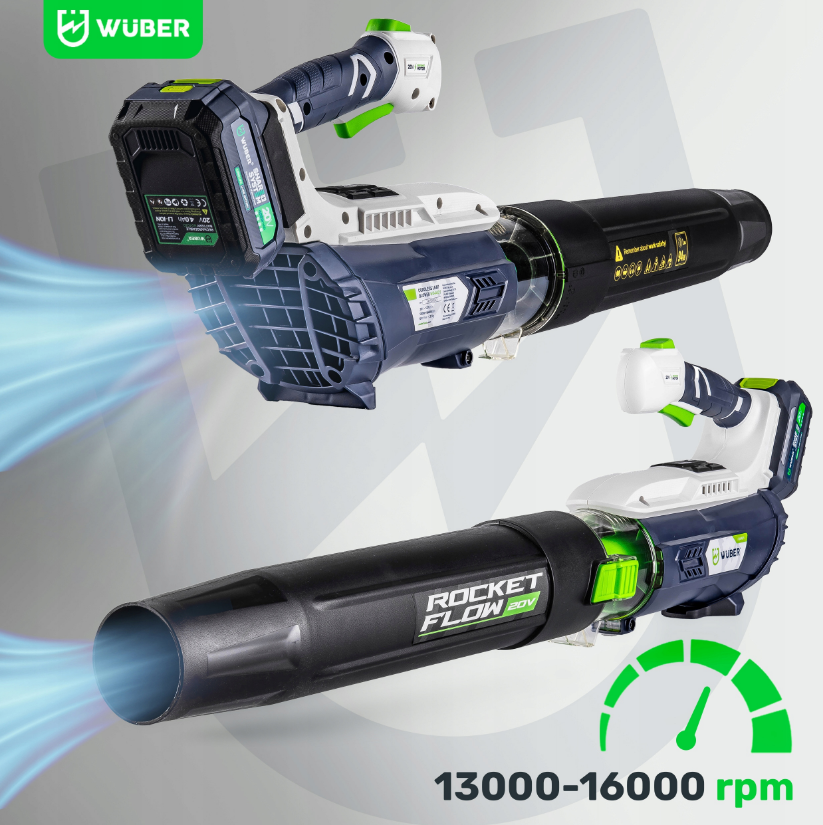 Воздуходувка аккумуляторная Wuber 20В 4Ач - фото 5 Воздуходувка аккумуляторная Wuber 20В 4Ач - фото 5