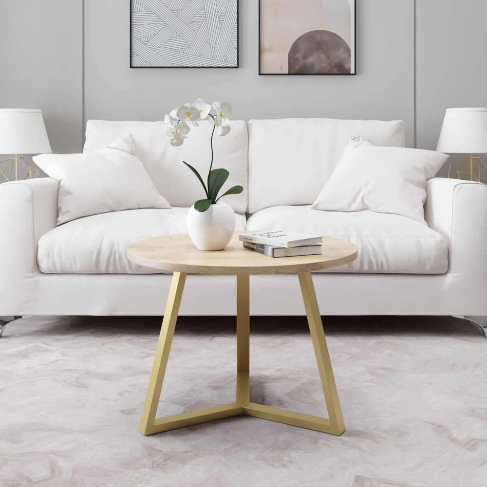 Каркас для журнального стола из металла Ø 600 мм H 440 мм Золотой (1072) - фото 3 Каркас для журнального стола из металла Ø 600 мм H 440 мм Золотой (1072) - фото 3