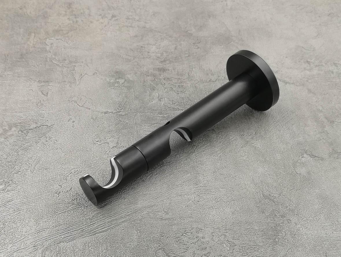 Карниз Quadrum Арезо гладкая штанга двойной универсальный 19/19 мм 160 см Черный матовый (46976031) - фото 6