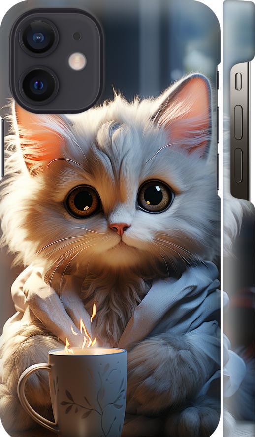 Чехол на iPhone 12 Mini White cat (5646m-2071-42517)