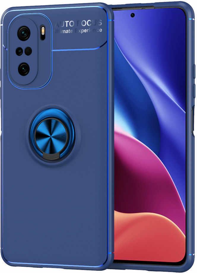 Чехол с кольцом Auto Focus для Xiaomi Poco F3 Blue (20981-28)