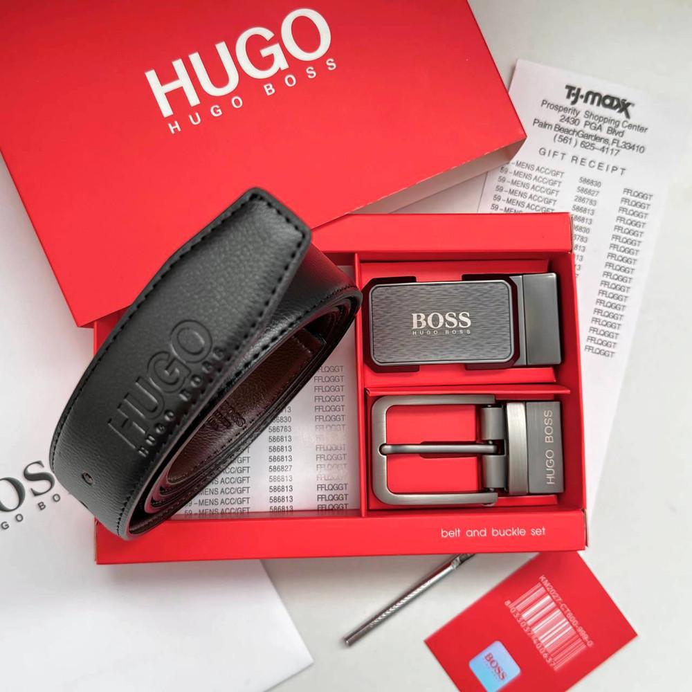 Подарочный набор Hugo Boss мужской ремень с двумя пряжками (219 PTR)