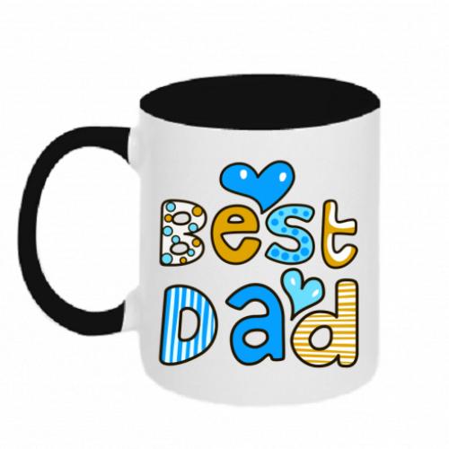 Чашка двухцветная Best Dad 320 мл Черно-белый (352140-17-39515)