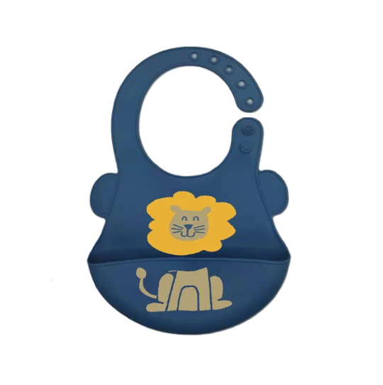 Нагрудник силіконовий Stenson MA-4901 з кишенею та малюнком 23х31 см