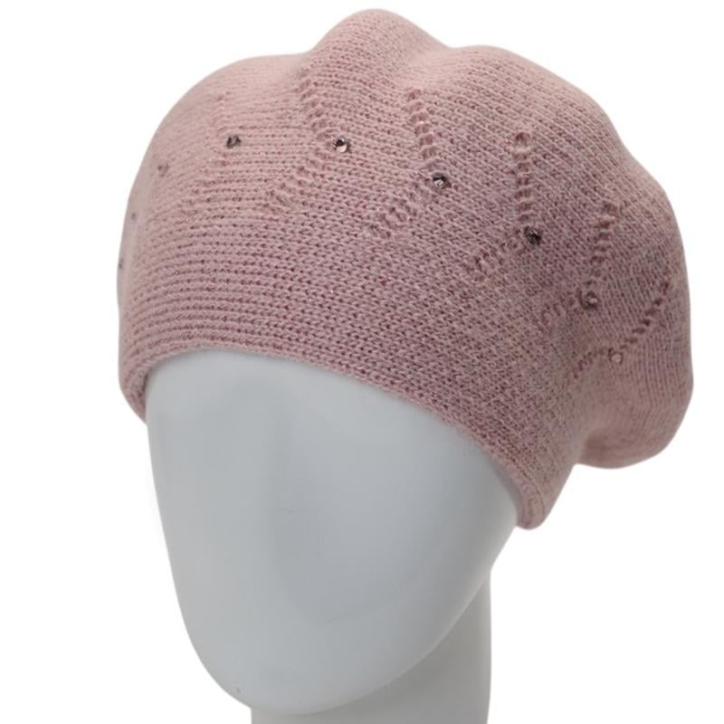 Берет женский Lirus БЕАТРИС с люрексовой нитью двойной с узором и стразами one size Розово-пудровый (280708) - фото 1 Берет женский Lirus БЕАТРИС с люрексовой нитью двойной с узором и стразами one size Розово-пудровый (280708) - фото 1