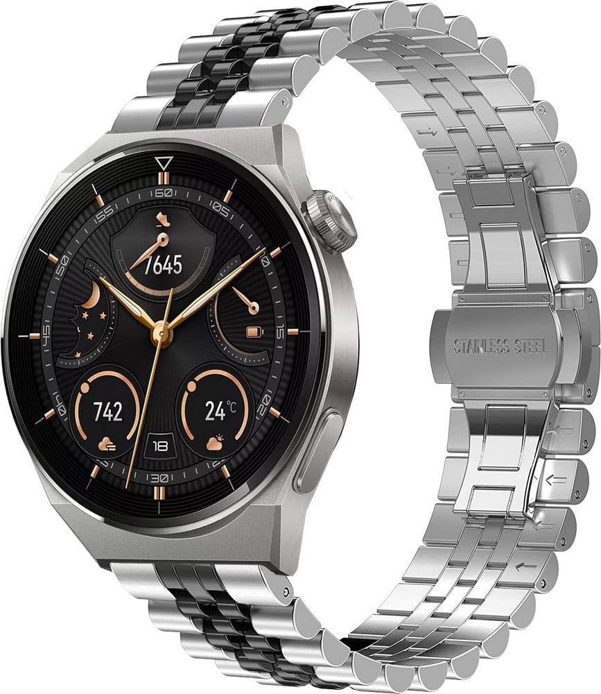 Браслет металлический Stech Line для Huawei Watch GT3 Pro 46 мм Silver Black (37323-69)