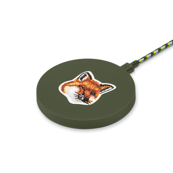 Беспроводная зарядка Native Union Maison Kitsune Drop Wireless Charger Fabric, Green (DROP-GRN-FB-MK)