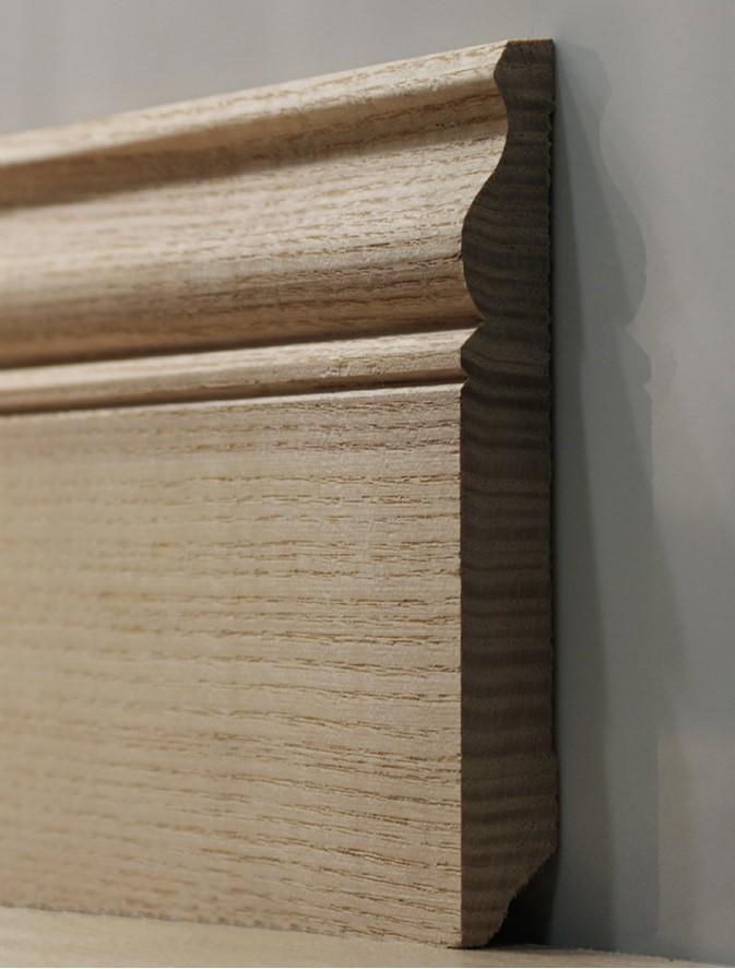 Плинтус деревянный из дуба Модерн 14 под покраску 140х16 см (18198387)