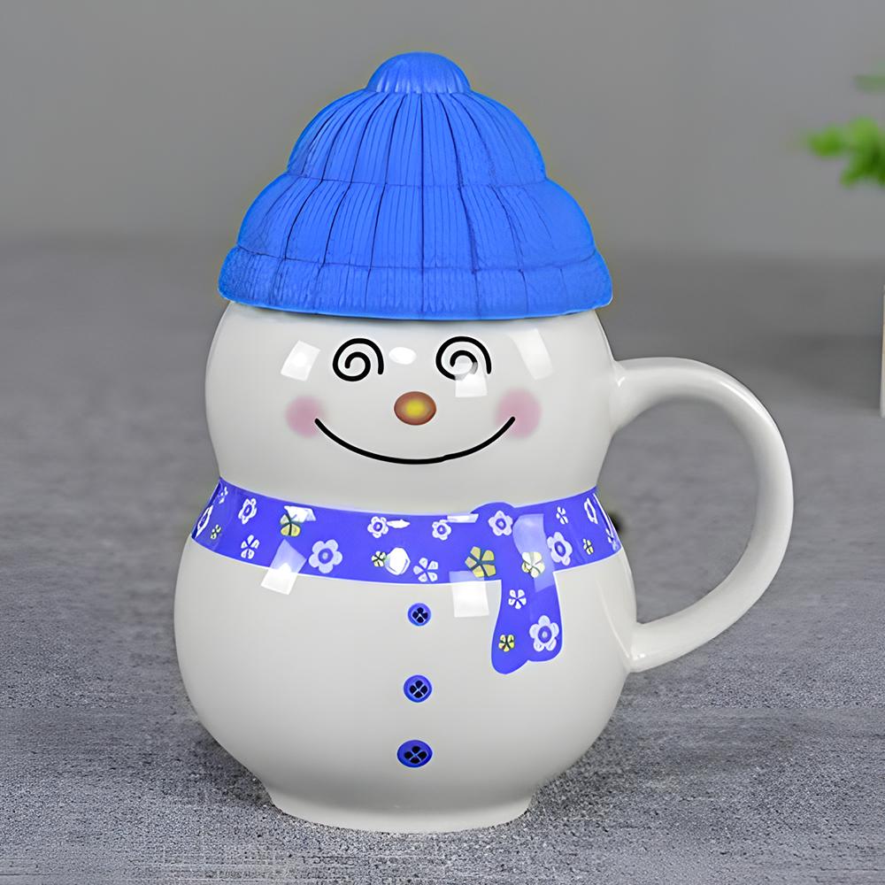 Чашка новогодняя с крышкой снеговик 350 мл - фото 5 Чашка новогодняя с крышкой снеговик 350 мл - фото 5