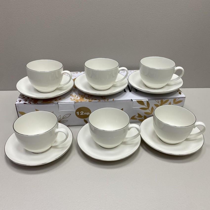 Сервіз чайний S&T 1753-4 порцеляновий 12 пр. Срібний (2173045521) - фото 2 Сервіз чайний S&T 1753-4 порцеляновий 12 пр. Срібний (2173045521) - фото 2