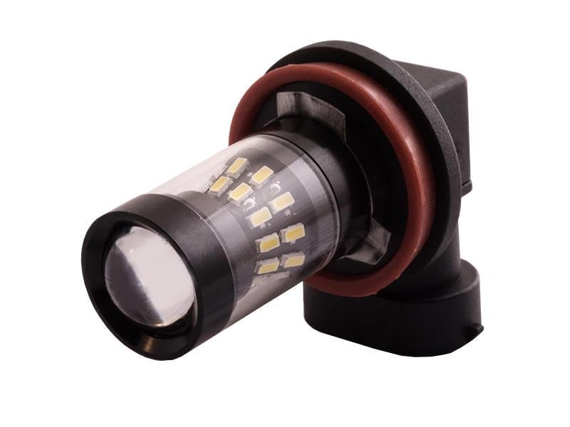 Автомобильная лампа светодиодная LEDUA H11-3014-24 SMD+4LG обманка 12V Белый (1661)