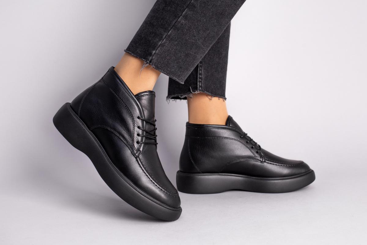 Ботинки женские кожаные зимние р. 39 Черный (5733-3з/39)