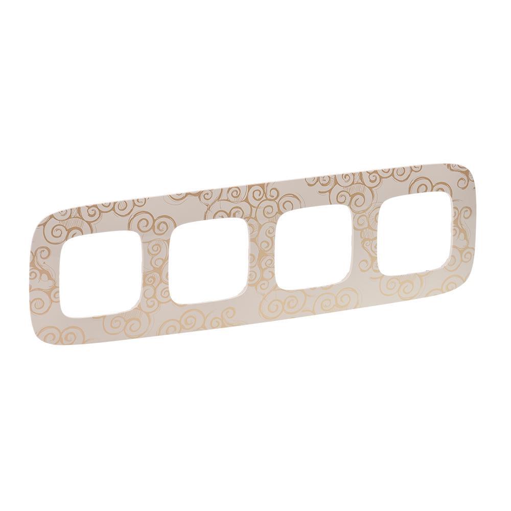 Рамка четырехместная Legrand Valena Allure Нарцисс/Золотой (754354)