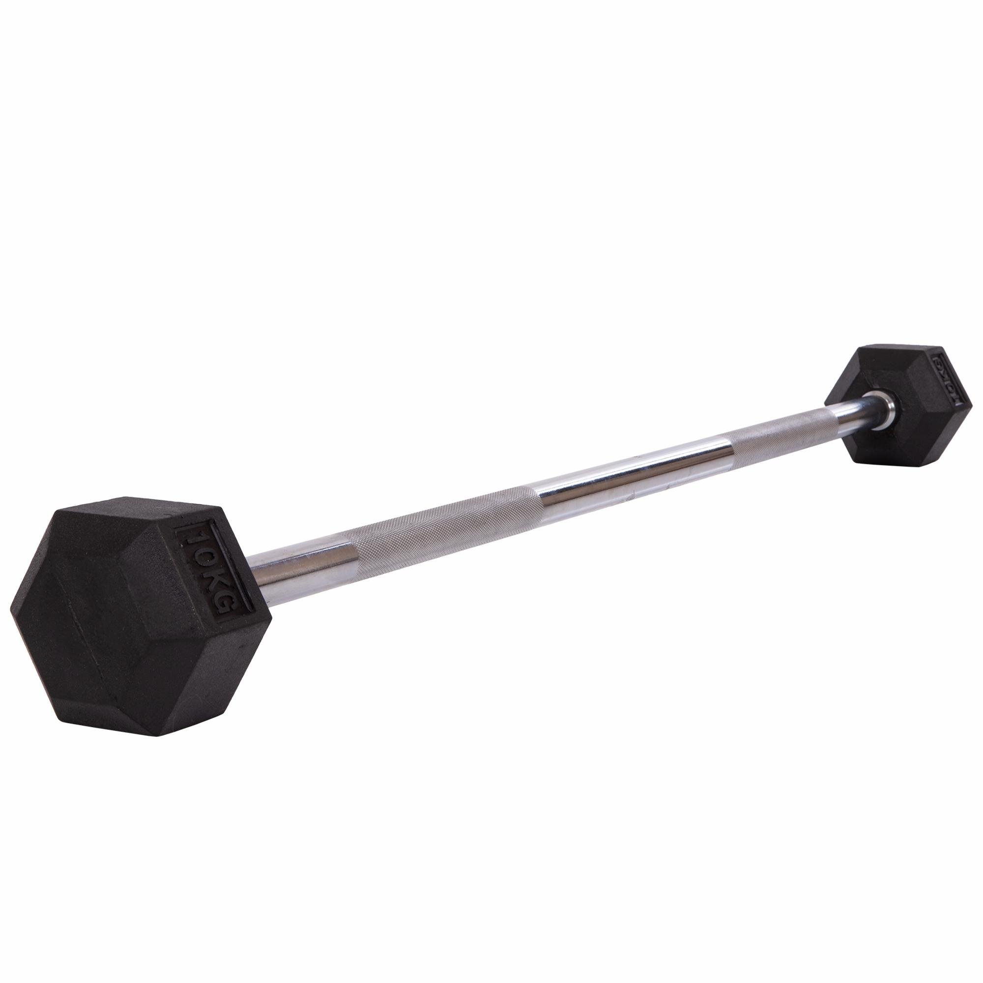 Штанга Zelart Record Rubber Hexagon Barbell фиксированная прямая обрезиненная TA-6230-10 длина 95 см 10 кг (DR002594)