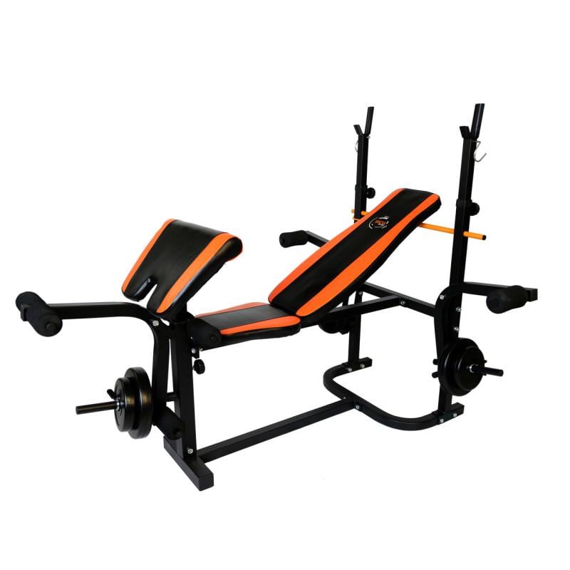 Спортивная скамья со стойками WCG тренажер для ног/баттерфляй/приставка Скотта (020)