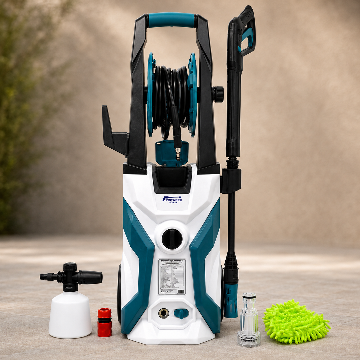 Мойка высокого давления Water pressure power HY-618A-1 1800 Вт с катушкой и колесами 110-150 бар для автомобиля/дачи/фасада