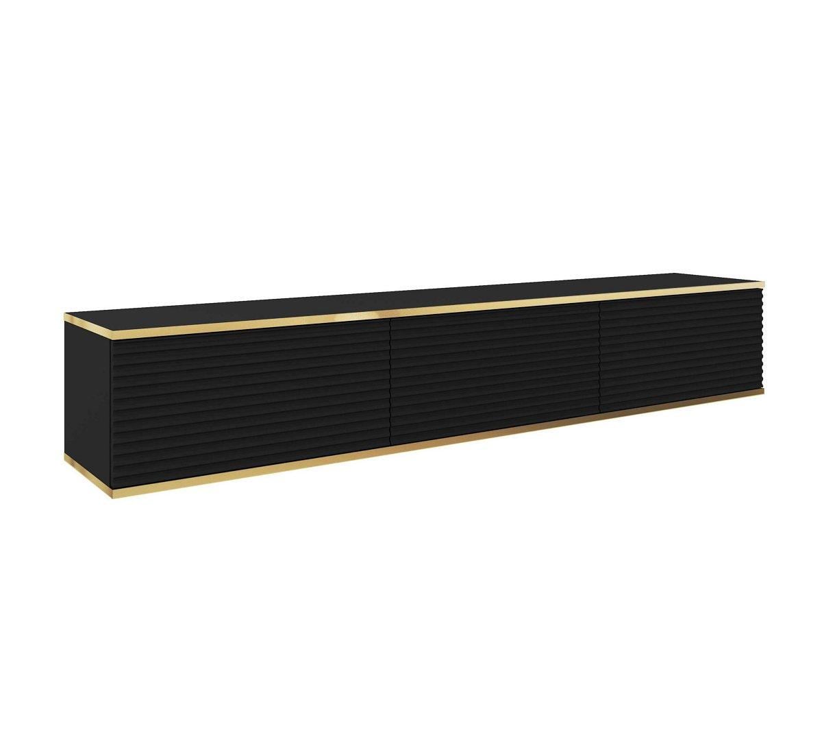 Тумба под ТВ навесная Perfect Home Oro 3-дверная RTV175 MDF Черный (PFH-091367)