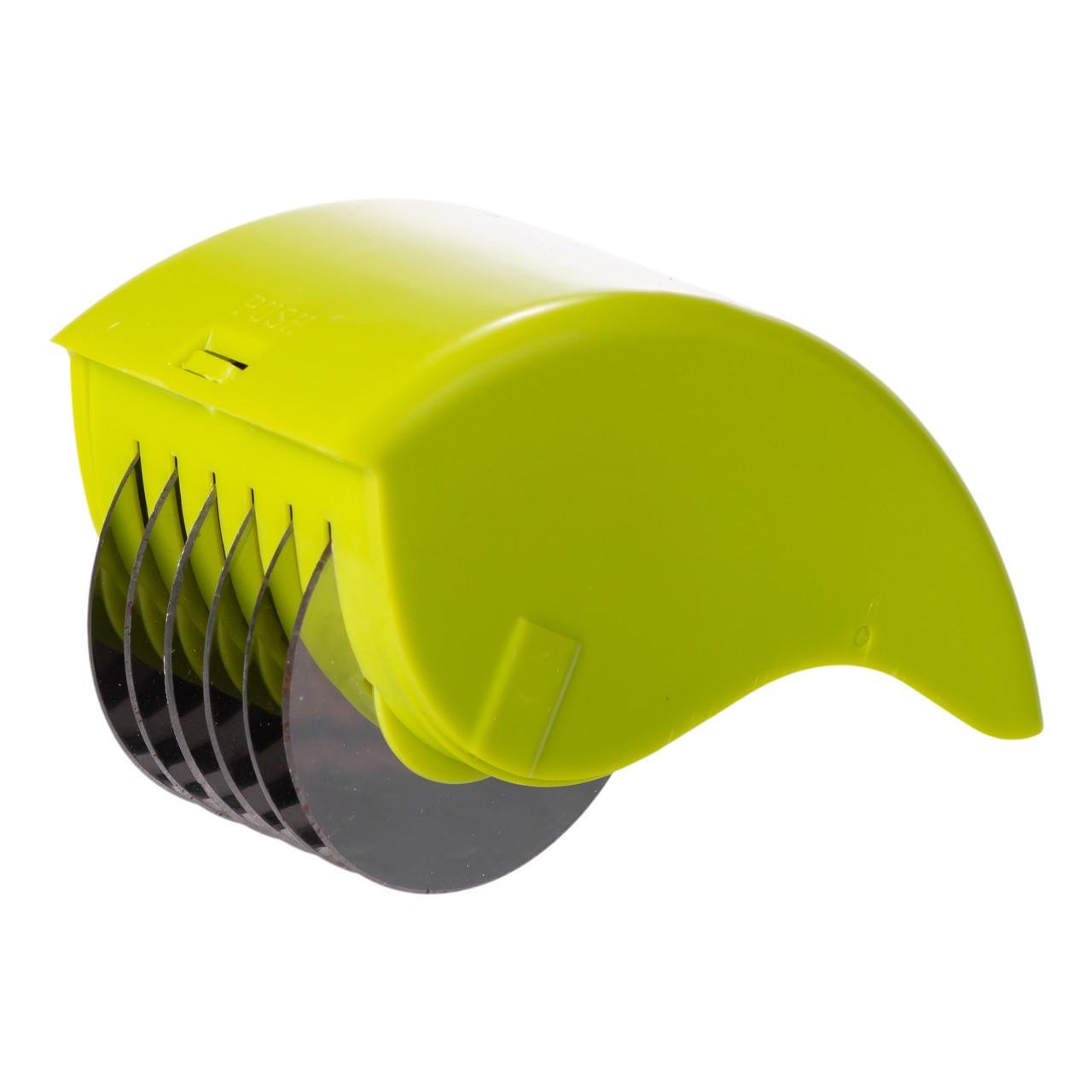 Ніж слайсер для зелені 6 лез 15х6х8 см Салатовий (HP-8-71)