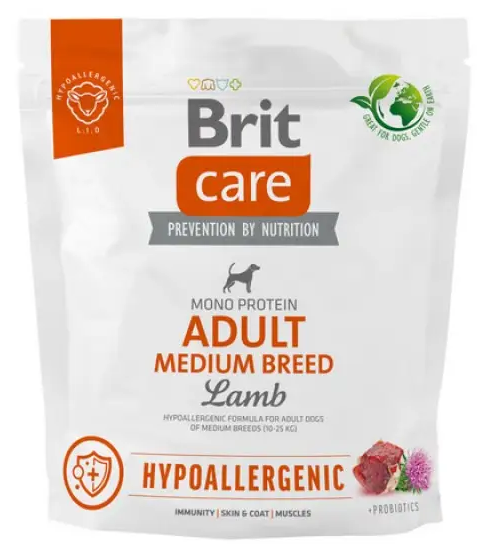 Корм сухий для середніх порід Brit Care Hypoallergenic з ягням 1 кг (172214) - фото 1