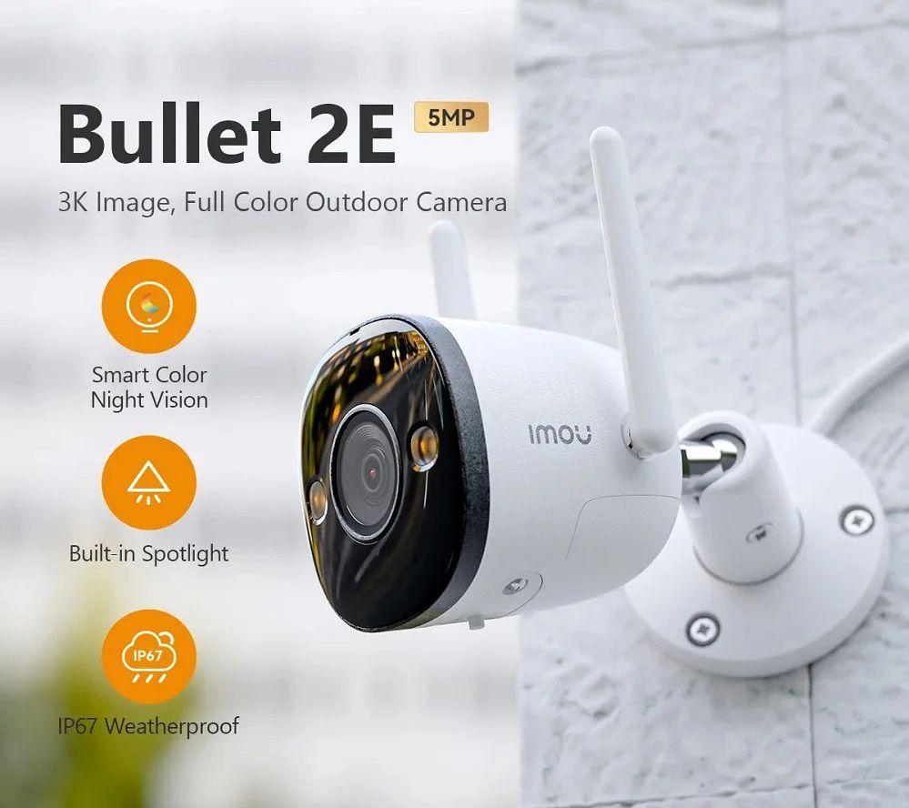 Камера видеонаблюдения IP IMOU Bullet 2E Wi-Fi 5MP 2880x1620 px IP67 (2358110664) - фото 2