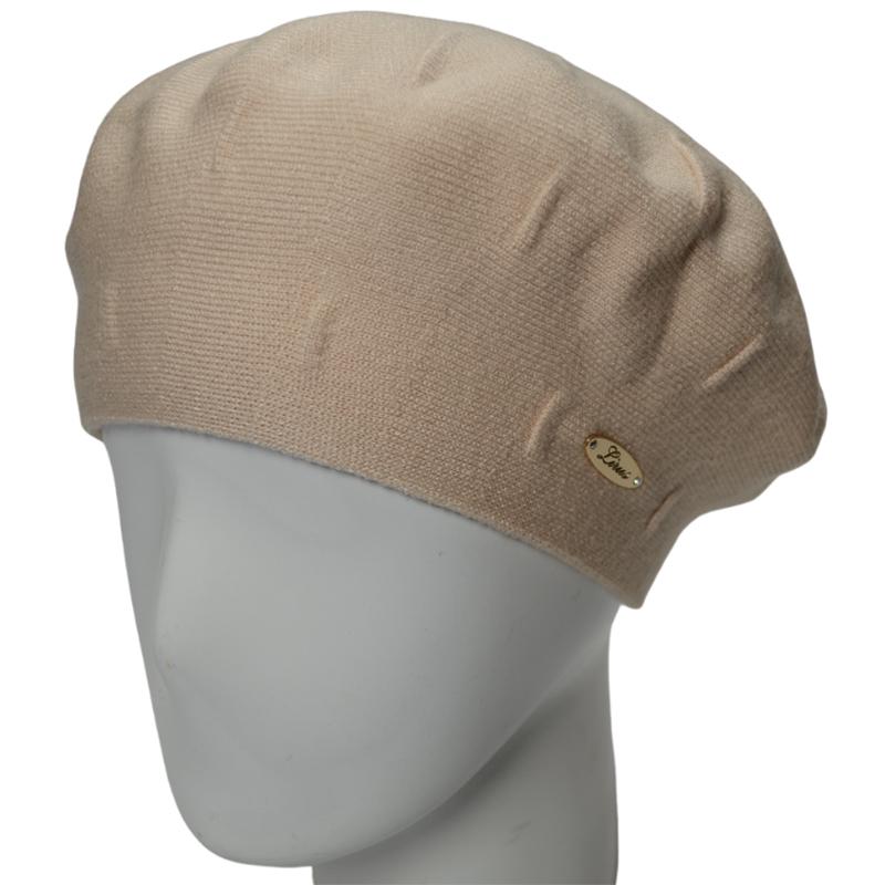 Берет подвійний жіночий з віскози Lirus Дейзі one size Світлий льон