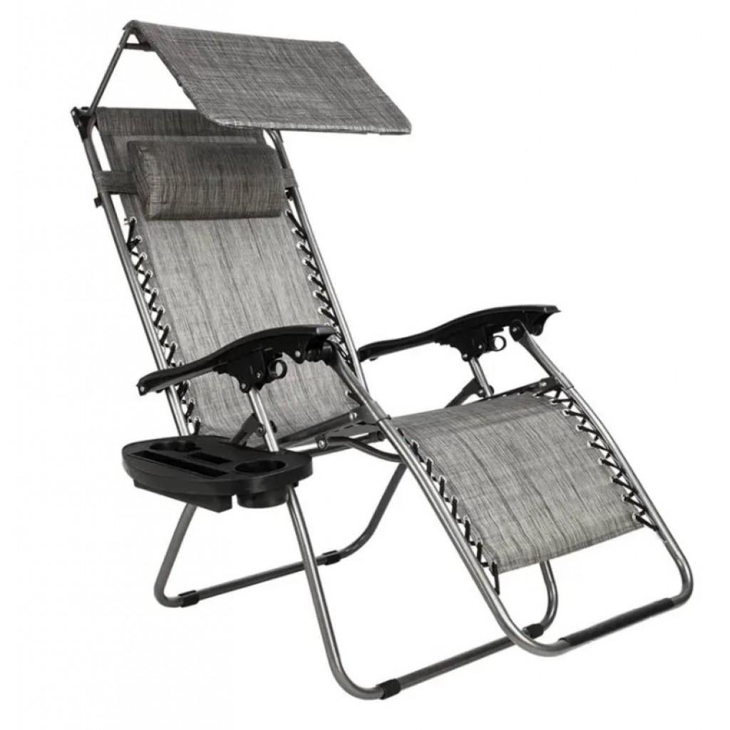 Шезлонг Bonro SP-167A с крышкой Серый (7000003712)