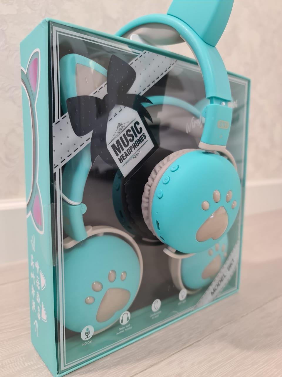 Наушники беспроводные детские CAT ВК-1 LED Мятно-зеленый (26389244) - фото 4