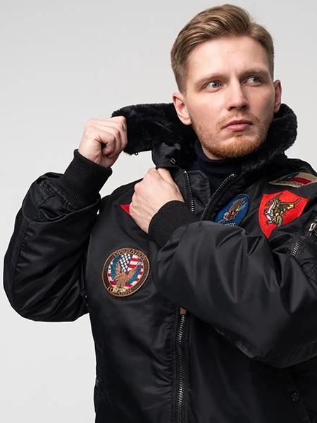 Бомбер Top Gun B-15 with patches 4XL Black (TGJ1542PBL4XL) - фото 5